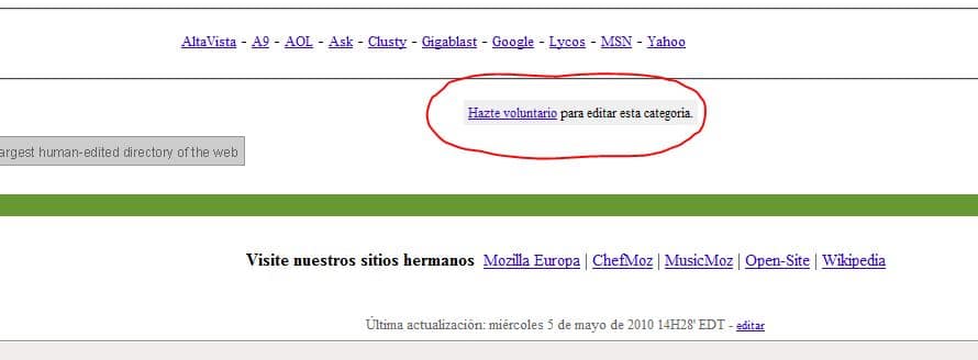 Enlaces en DMOZ