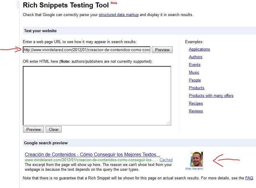 herramienta rich snippet