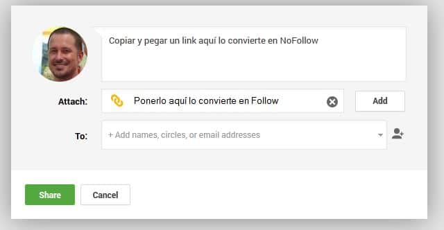 Google + nofollow