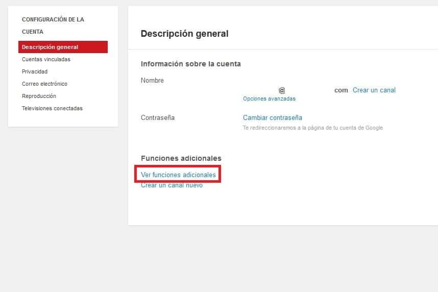 funciones adicionales en youtube